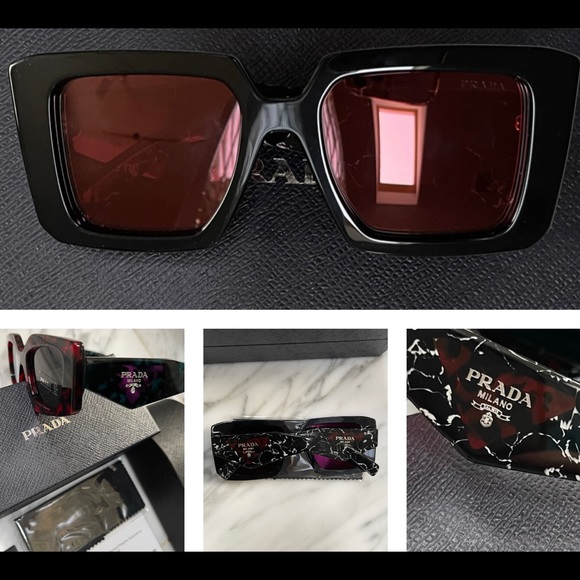 PRADA COLORFUL COLLECTION WITH THE ICONIC PRADA TRIANGLE LOGO 2022 SUNGLASSES - Picture 16 of 16